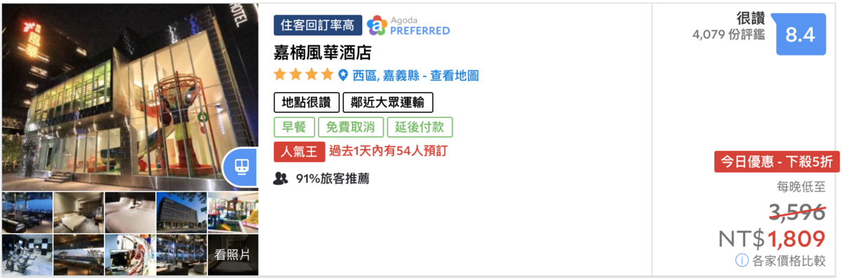 嘉義暑假2K以下可入住高評分酒店列表，暑假出遊南台灣！