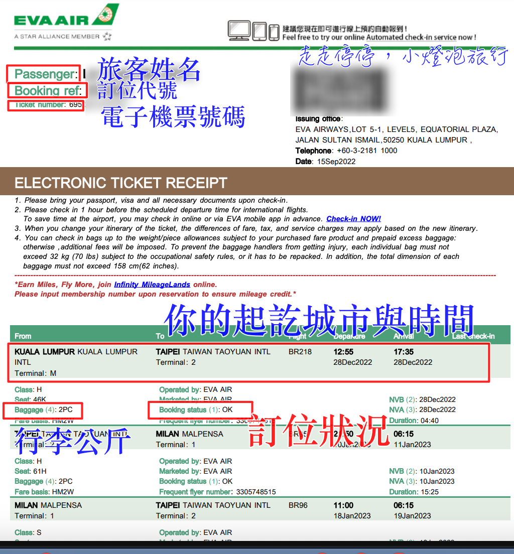 電子機票怎麼看？電子機票就是登機證了嗎？電子機票確認資訊有哪些？