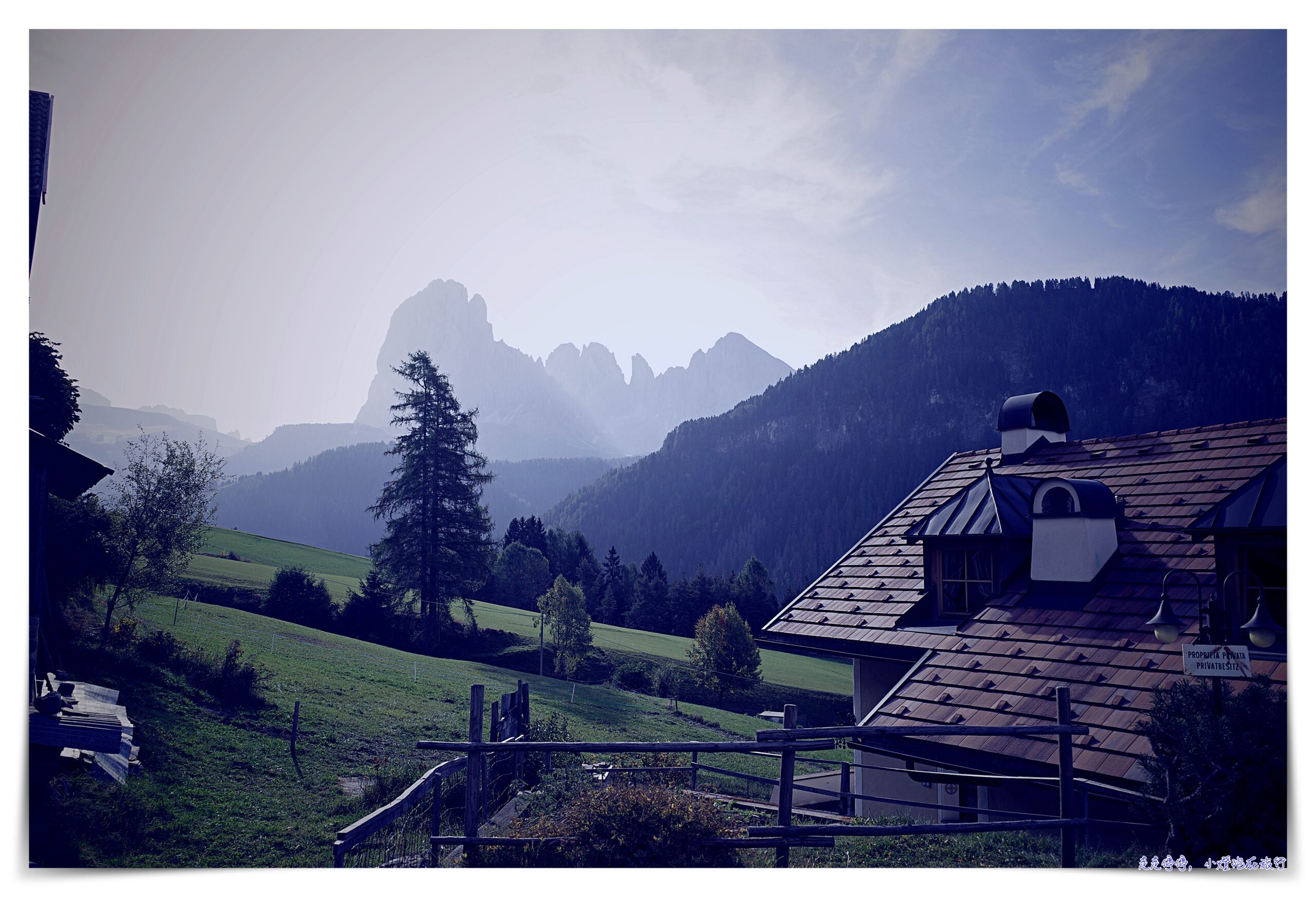 義大利多洛米蒂住宿｜奧爾蒂塞伊美景住宿，Hotel Ansitz Jakoberhof，陽台就有多洛米提山美景