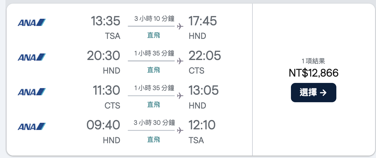 延伸閱讀：為了便宜還是為了行程？ANA去北海道還是自己組合中轉？
