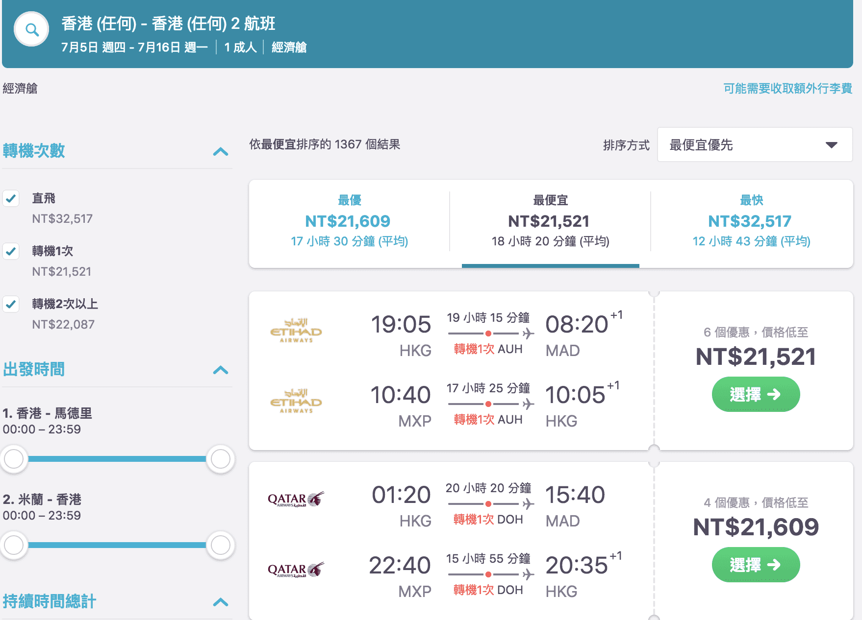 暑假外站，不同點進出歐洲大城市，最低20K起～買一張暑假歐洲機票全程不破30K，又是中東豪華航空的方式～