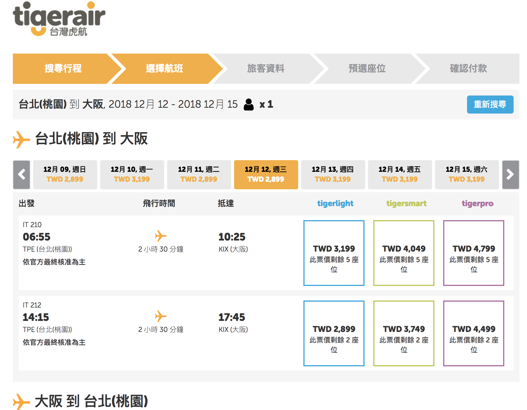 虎航11～1月中清艙促銷，最低799元起～11/1 上午十點蓄勢待發～（查票：107.11.1）