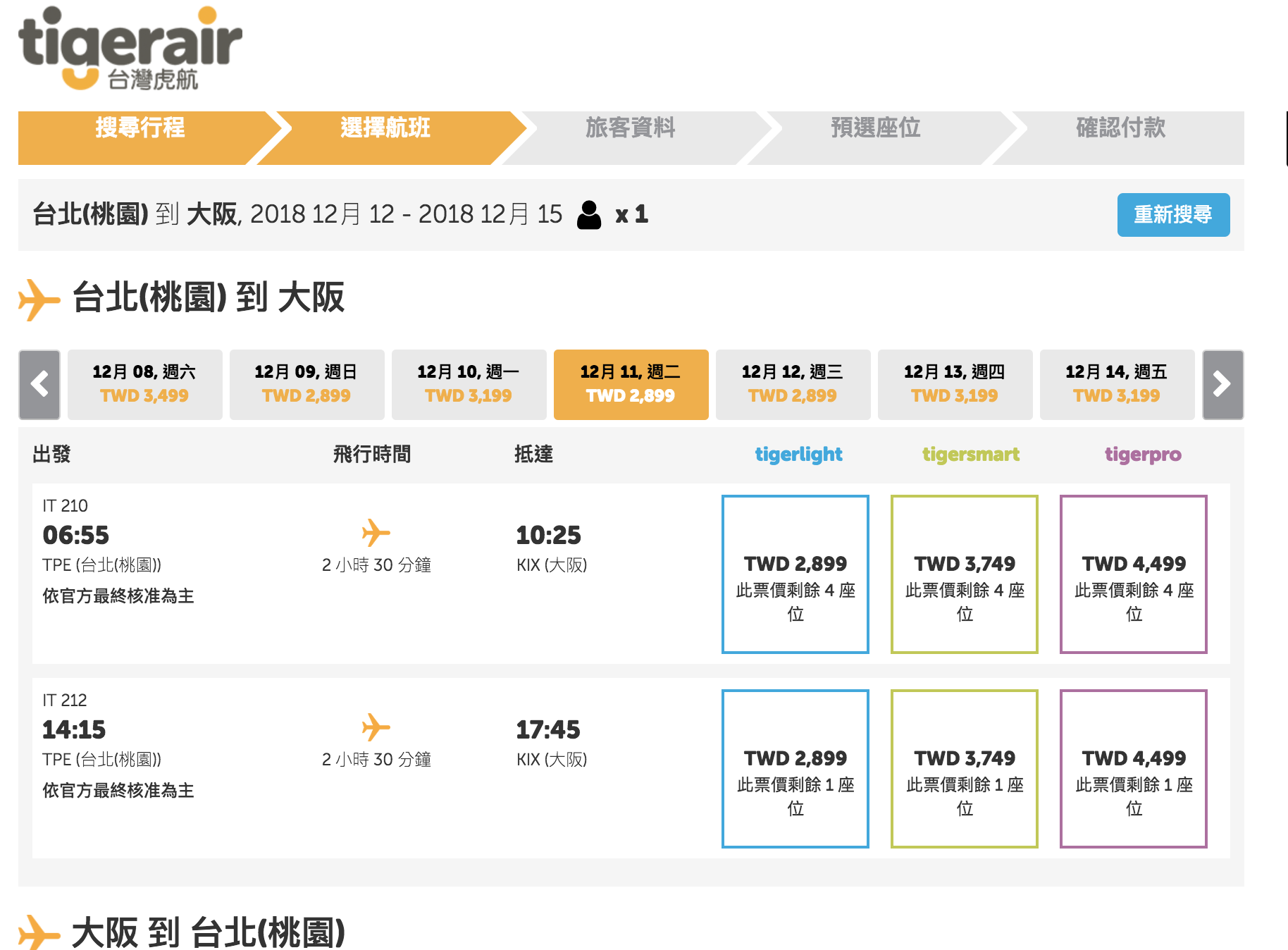 虎航11～1月中清艙促銷，最低799元起～11/1 上午十點蓄勢待發～（查票：107.11.1）