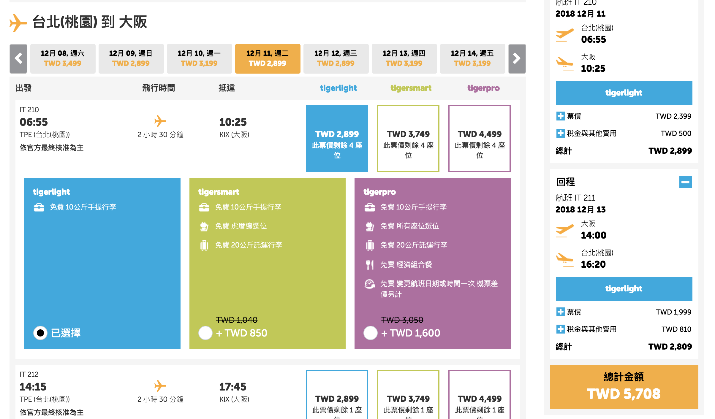 虎航11～1月中清艙促銷，最低799元起～11/1 上午十點蓄勢待發～（查票：107.11.1）