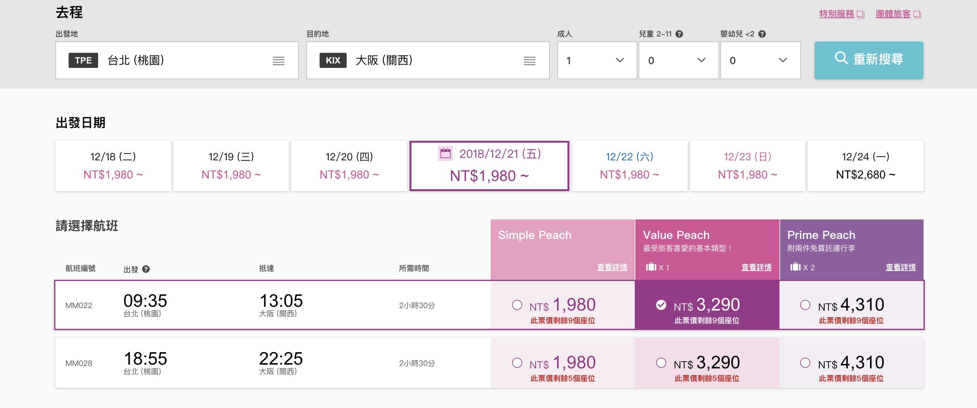 樂桃航空冬季最後促銷，單程最低880元～（查票：107.12.6）