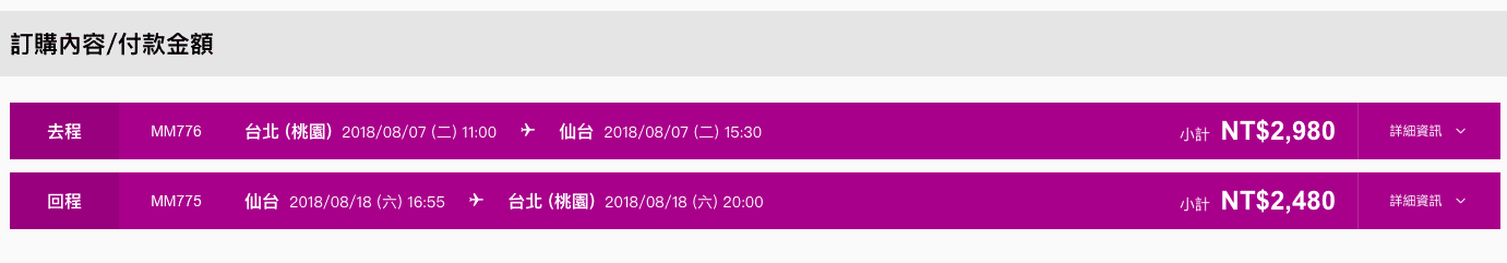 樂桃航空2018夏季航班開賣！暑假7~8月價位可以來到含稅未行李5.2K~