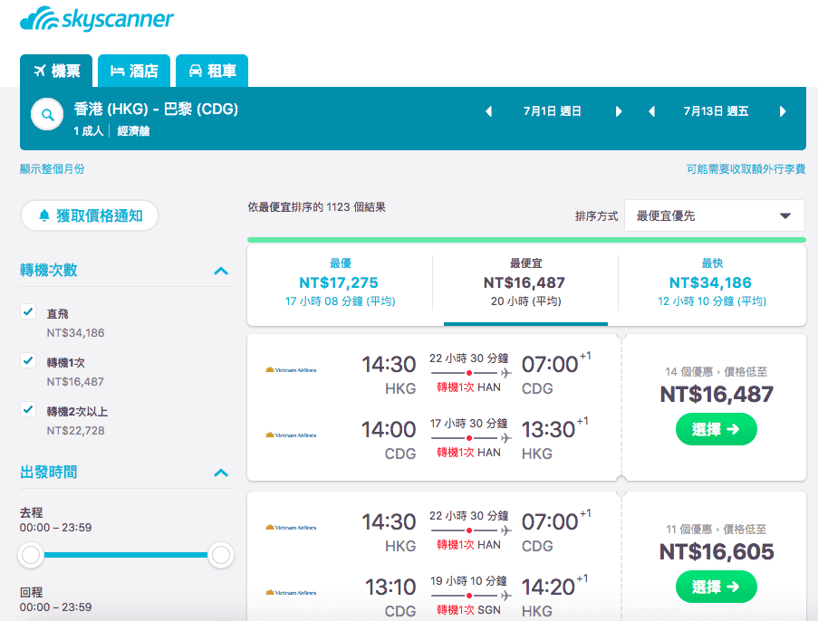 暑假超便宜歐洲票價，外站出發大崩盤！最低只要14K!買旺季划算歐洲票只有現在！（查票時間：107.1.13)